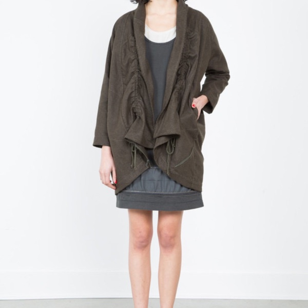 Prairie Underground Moth Coat in Dark Green